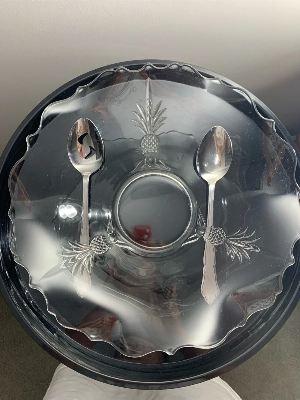 Heisey Pineapple LARGE Crimped Serving Bowl NWOT - STUNNING
